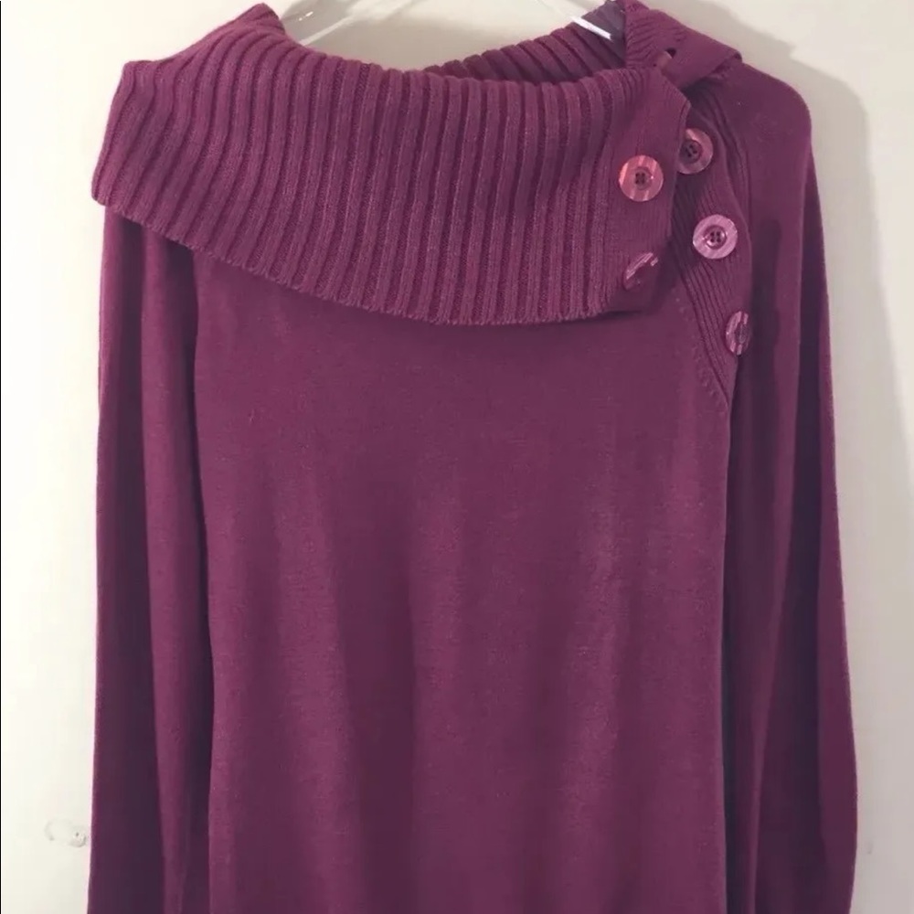Glassons Women Cowl Neck Sweater Magenta Pink 12 Long Sleeve